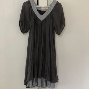 Anthro a’reve dress linen style lined gray
